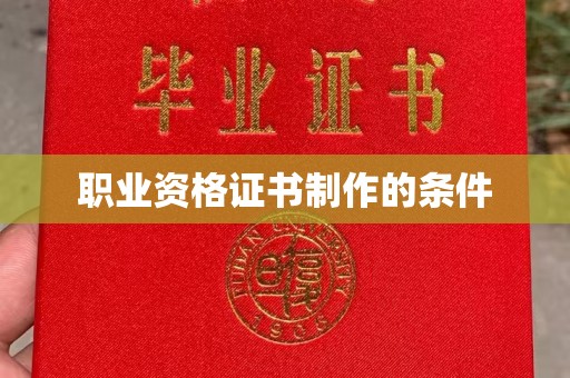 乳源职业资格证书制作的条件